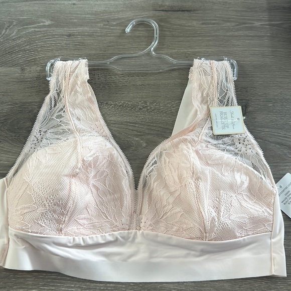 On Gossamer Other - On gossamer Built Up Bralette Sleek & Lace Mauve Chalk Size Medium